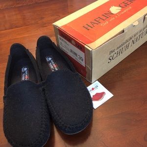 New in box Haflinger wool moccasin slippers